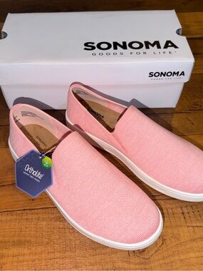 NWT- Sonoma Pink Slip-On Women's Ortholite Sneakers
